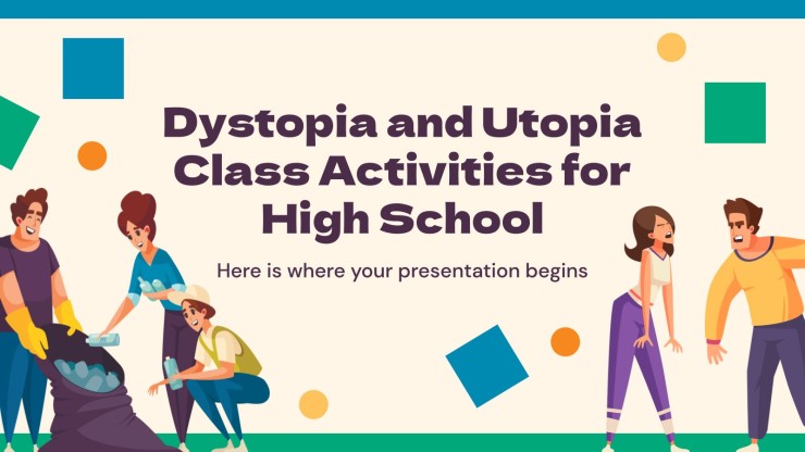 Dystopia and Utopia Class Activities for High School presentation template 