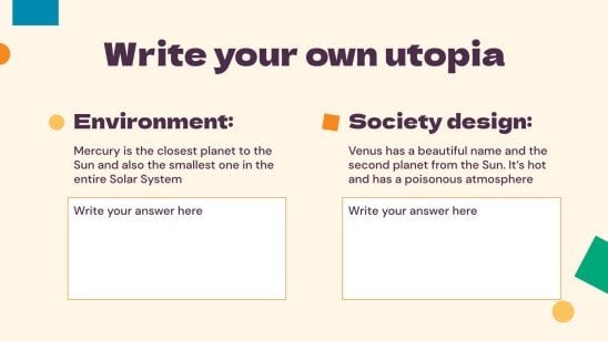 Dystopia and Utopia Class Activities for High School presentation template 