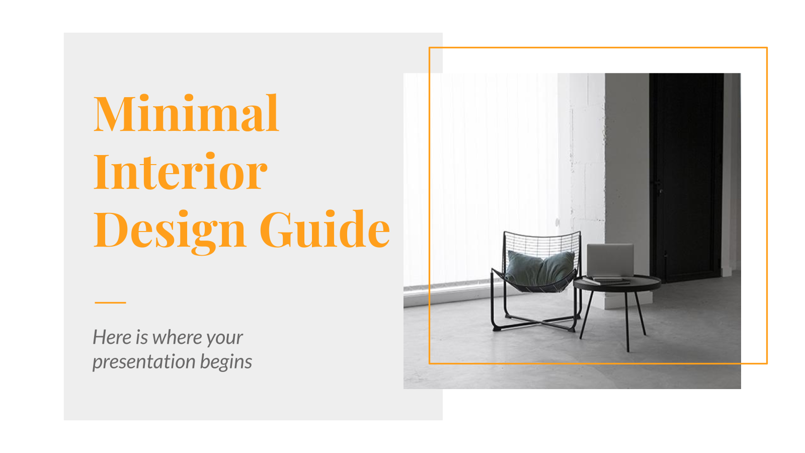 Minimal Interior Design Guide presentation template 