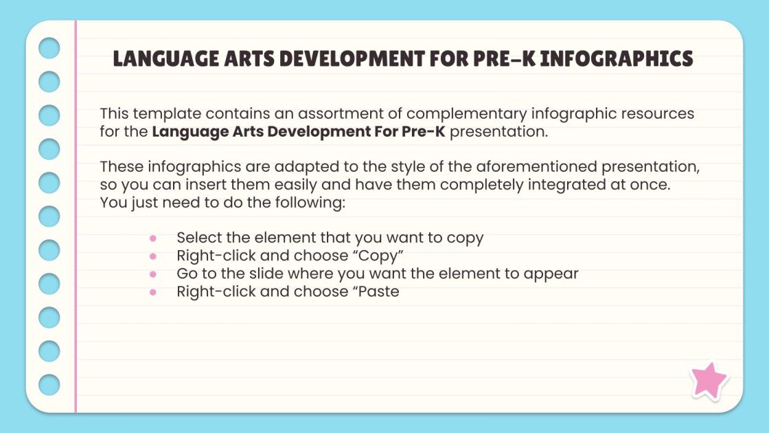 Language Arts Development for PreK Infographics