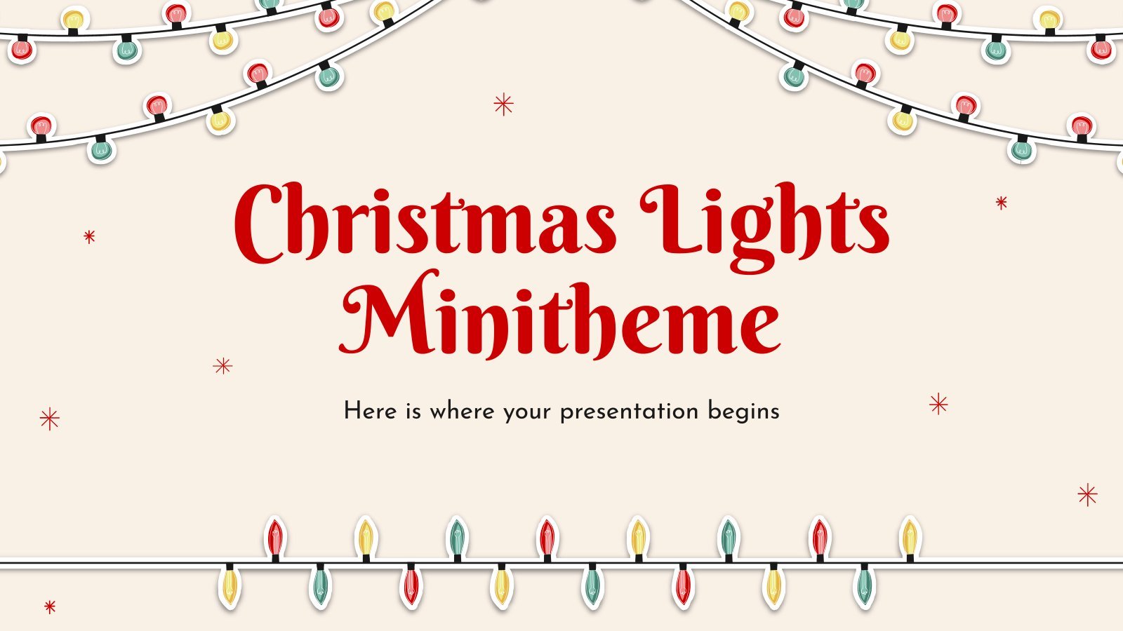 Plantilla de presentación Minitema sobre las luces de Navidad