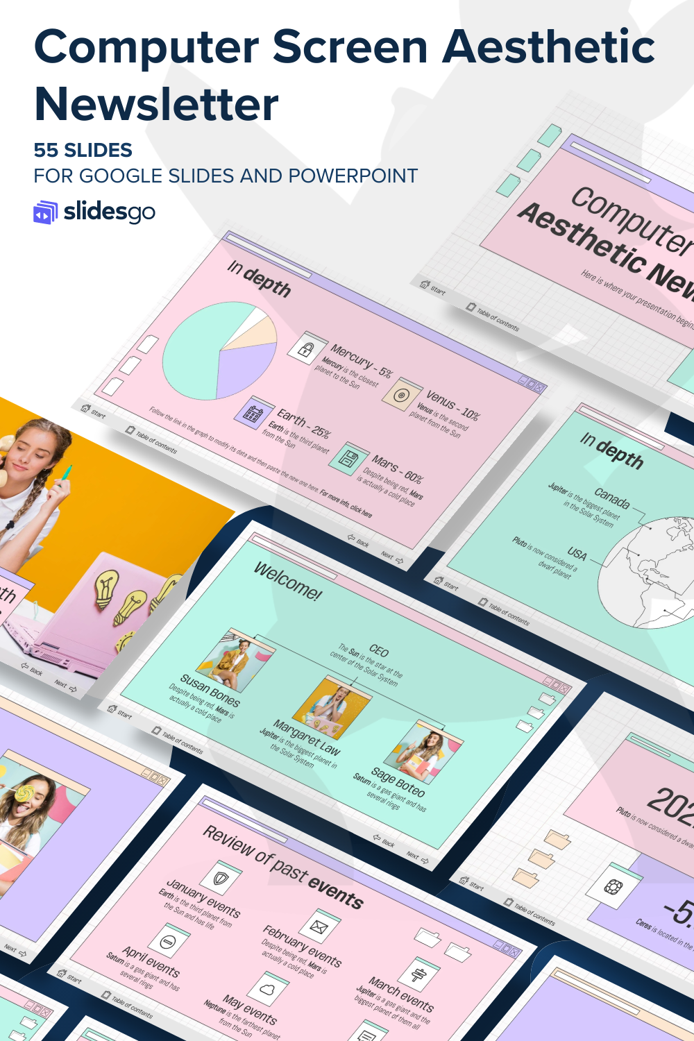 Computer Screen Aesthetic Newsletter | Google Slides & PPT