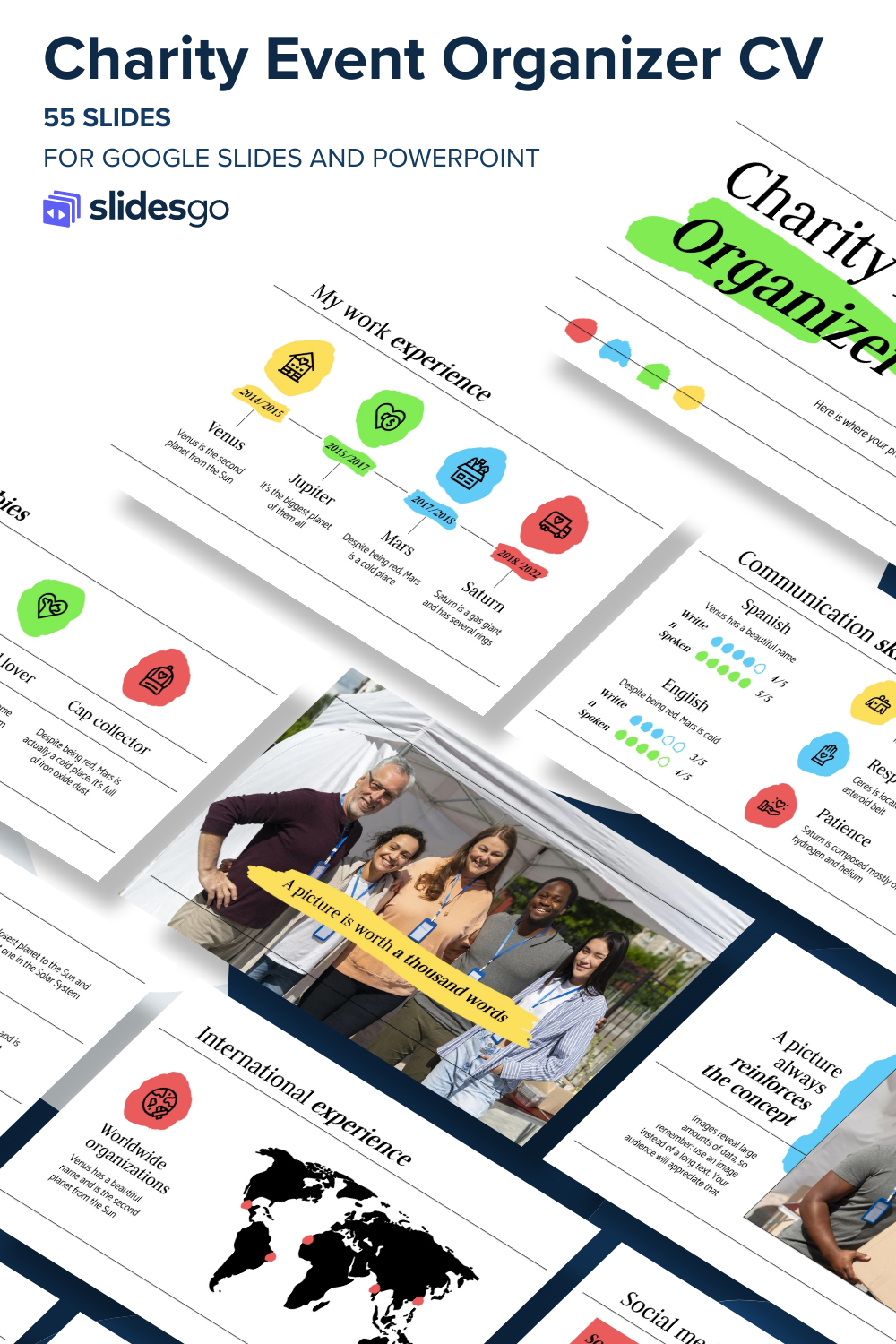 Charity Event Organizer CV Google Slides PowerPoint