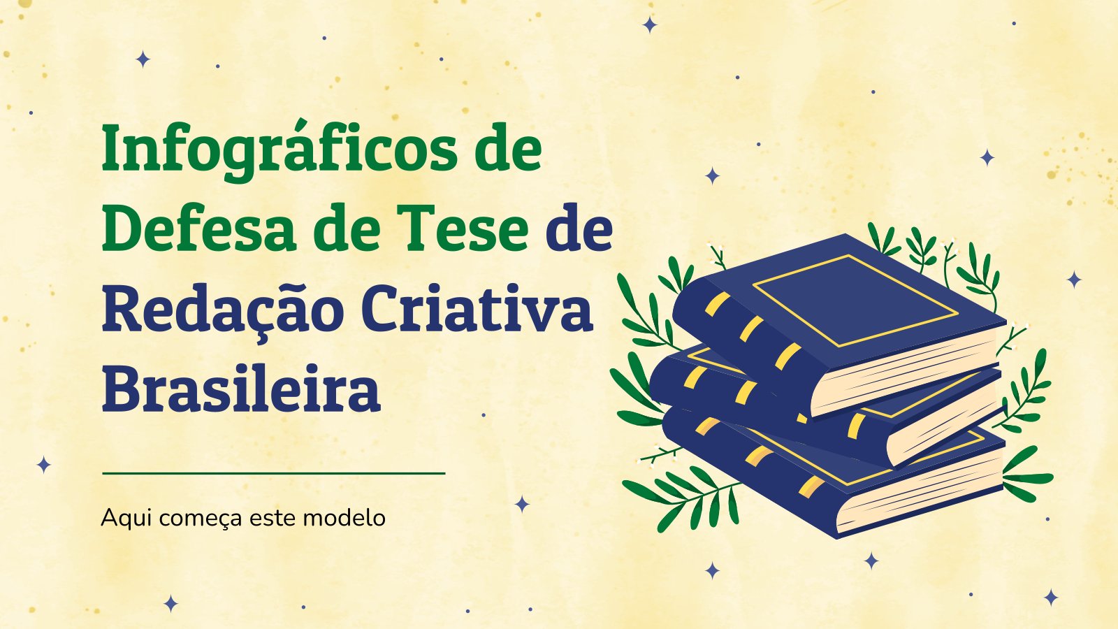 Plantilla de presentación Infografías para defensa de tesis sobre escritura creativa brasileña