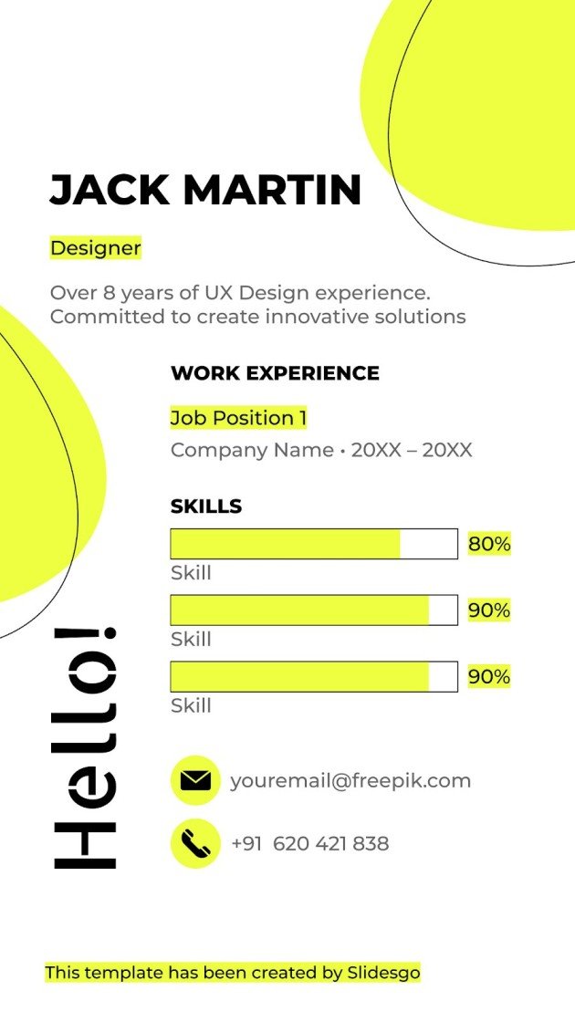 Simple Design Digital Business Card Google Slides & PPT