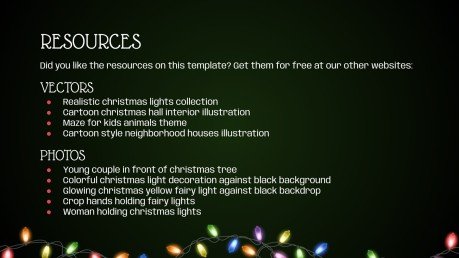 Christmas Lights Decoration Activities for Elementary presentation template 