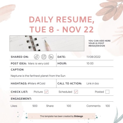Plantilla de presentación Planner de redes sociales para el Día Nacional del Planner