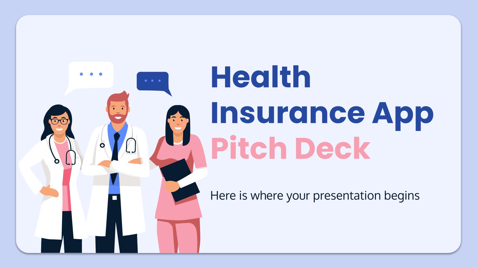 Krankenkasse-App Pitch Deck Präsentationsvorlage