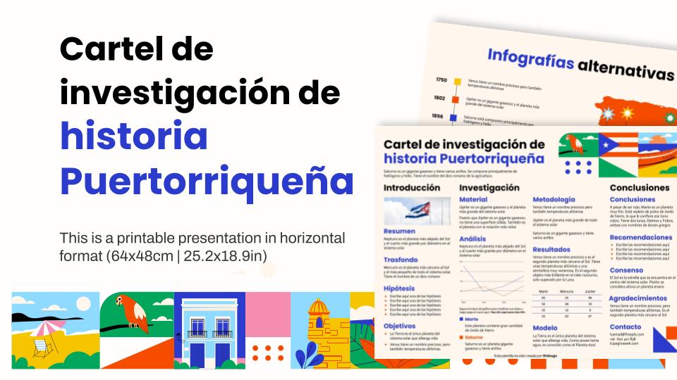Puerto Rican History Research Poster Google Slides & PPT