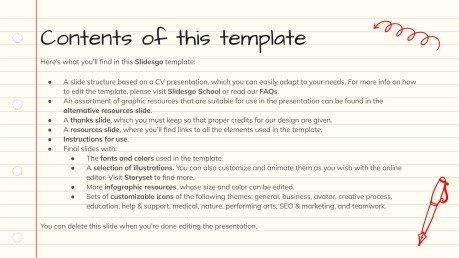 Ballpoint Pen Style CV | Google Slides & PowerPoint