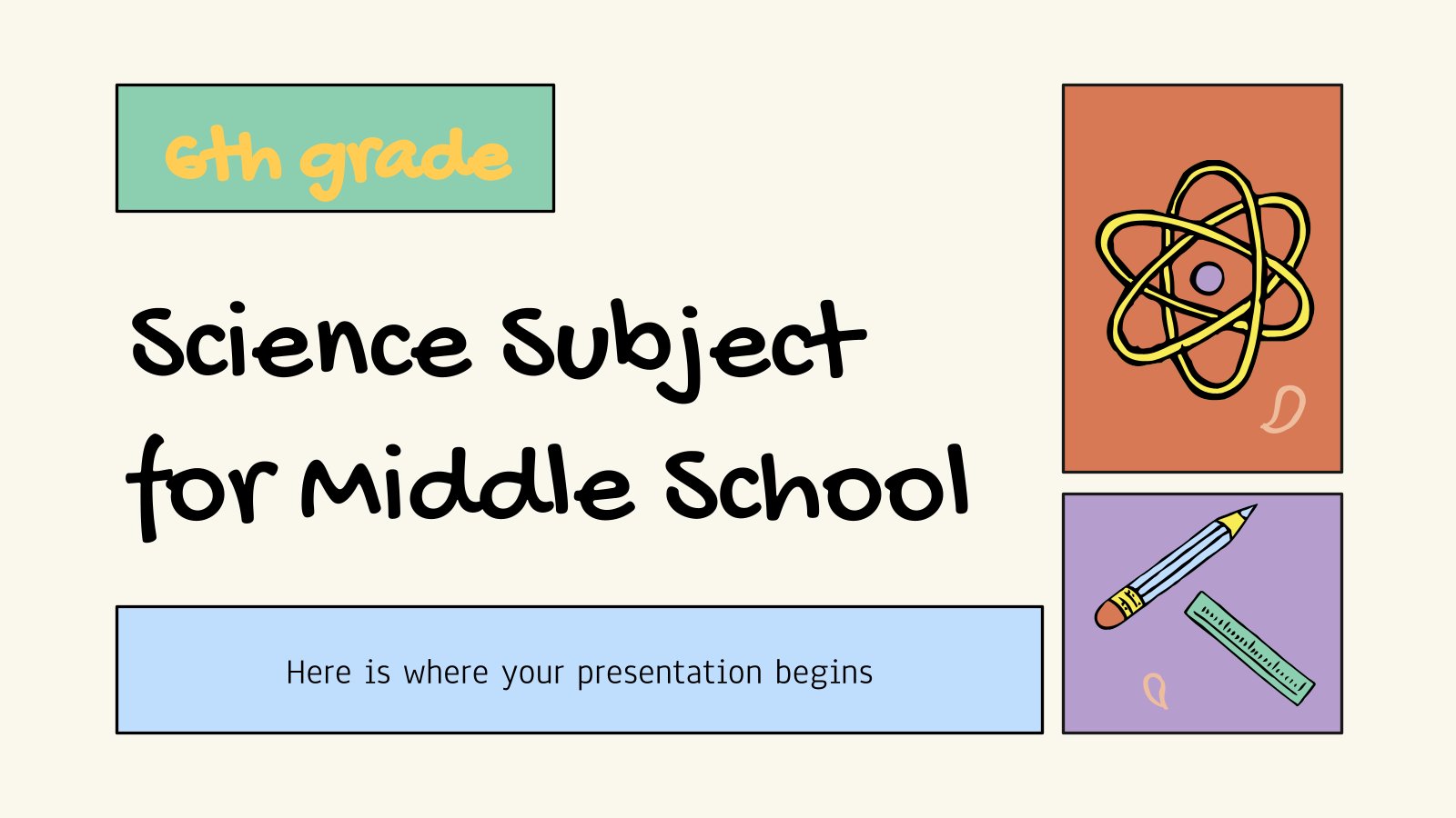 Science Subject for Middle School - 6th Grade: Physics I presentation template 