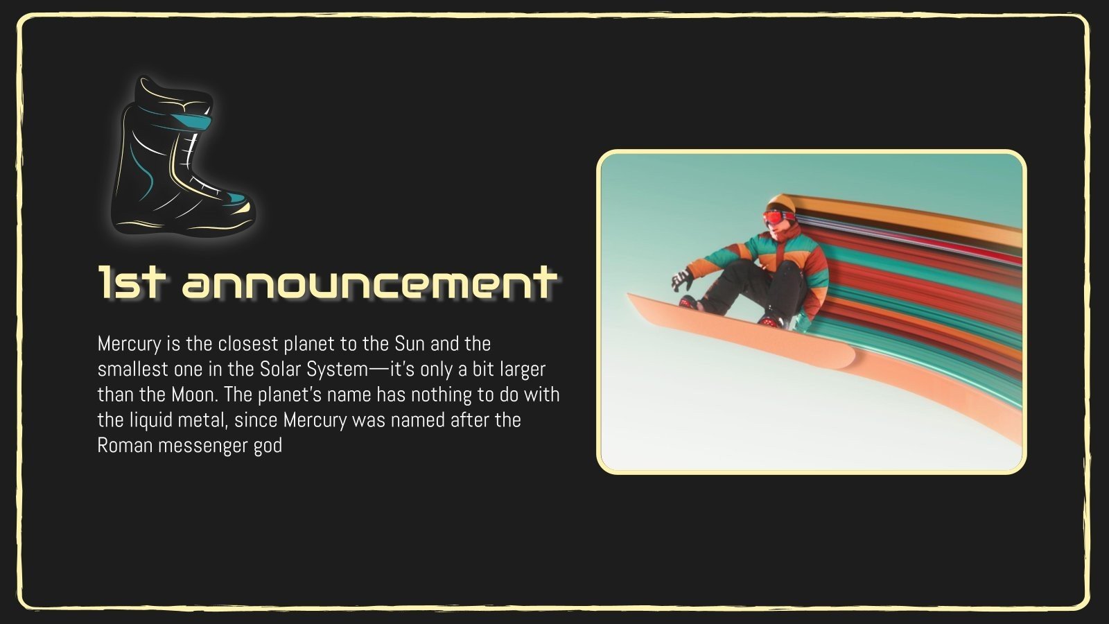 Snowboard Newsletter Google Slides and PowerPoint template