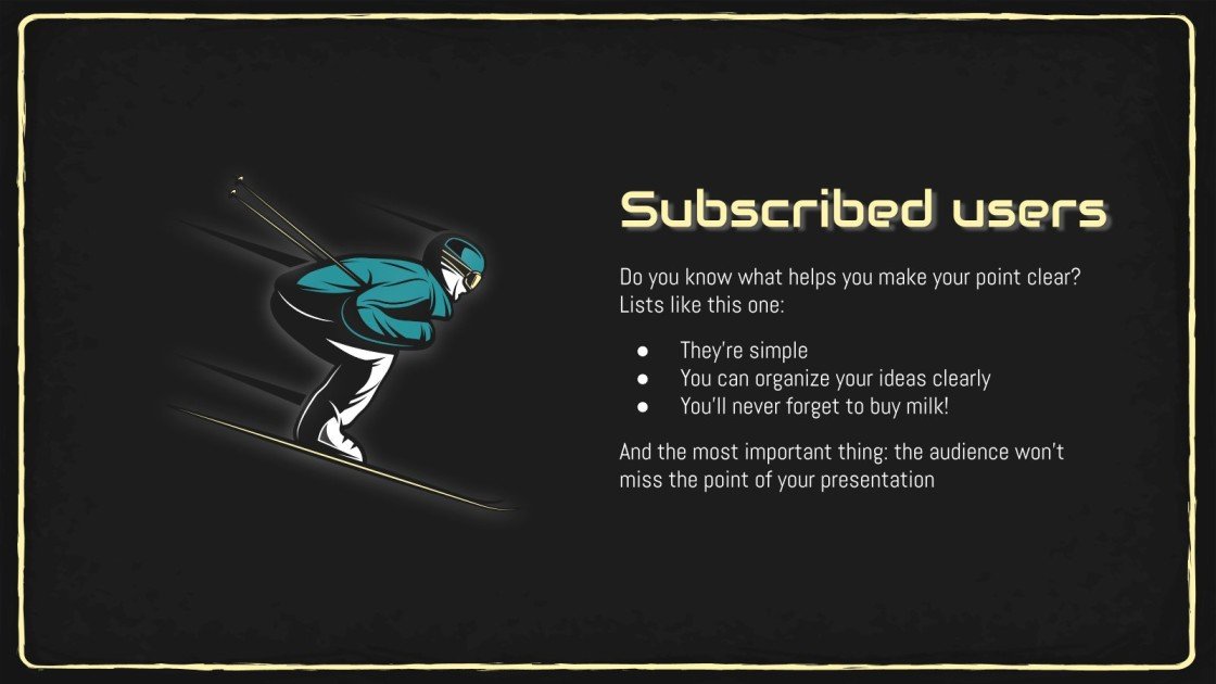 Snowboard Newsletter Google Slides and PowerPoint template