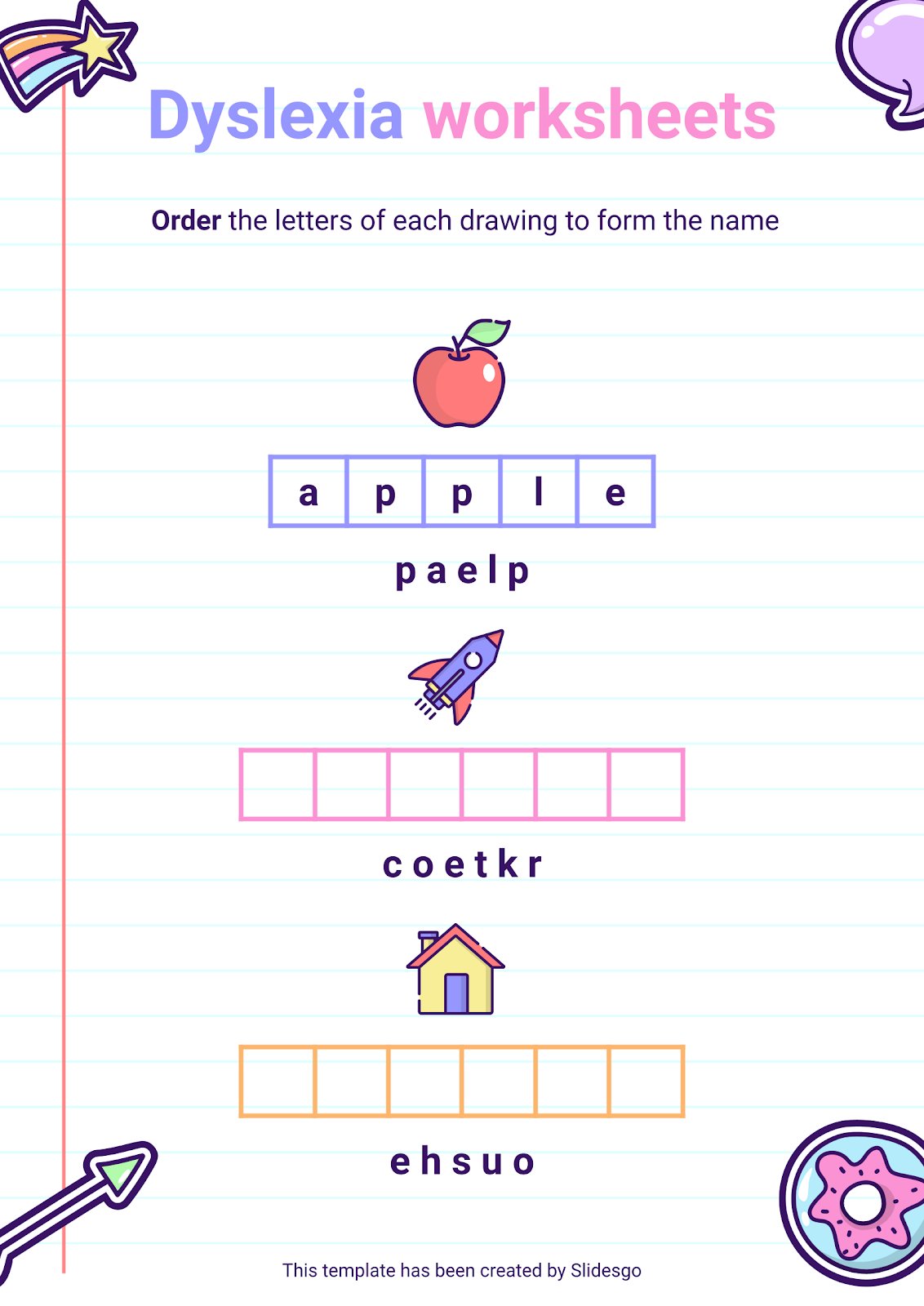 Printable Dyslexia Worksheets for Elementary | Google Slides