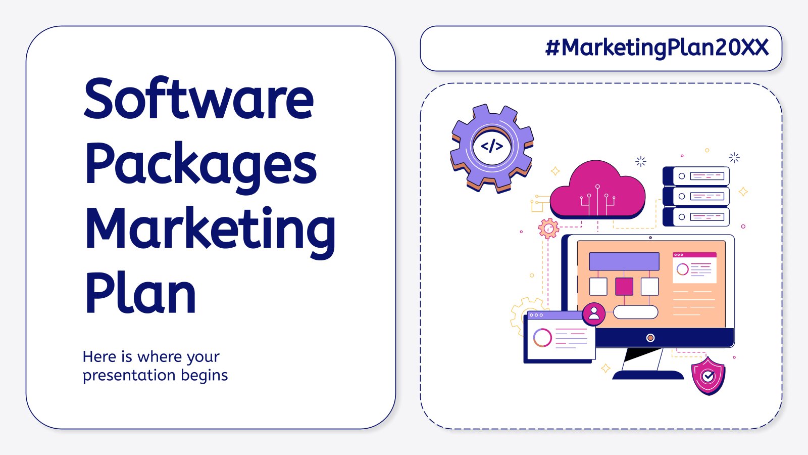 Modelo de apresentação Plano de marketing de pacotes de software