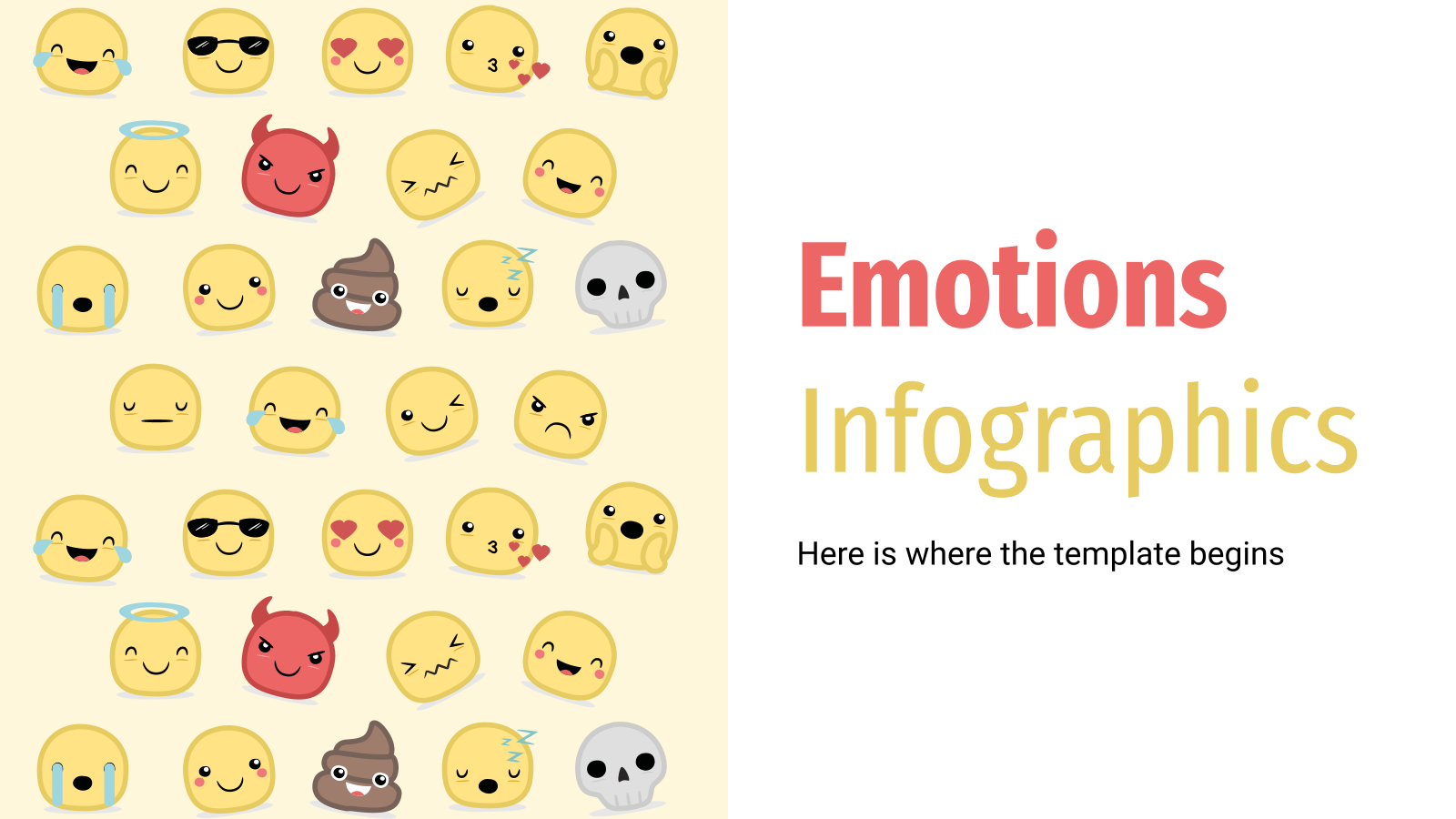 Modelo de apresentação Infográficos das emoções