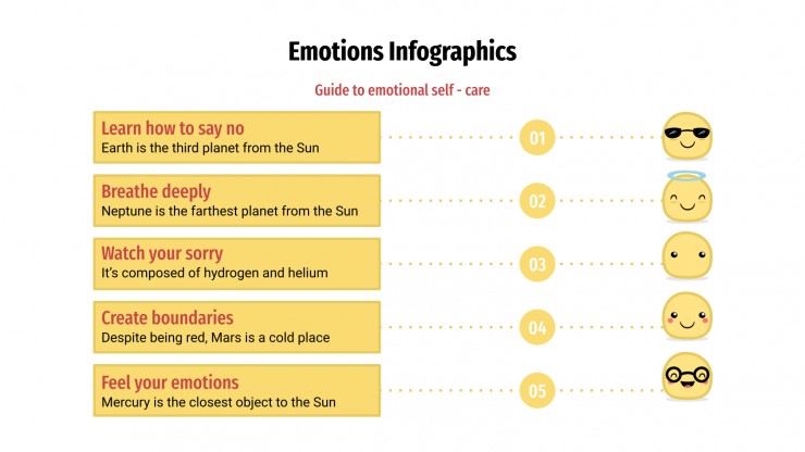 Emotionen-Infografiken Präsentationsvorlage