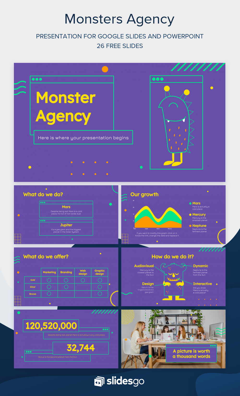 Monsters Agency Template for Google Slides & PowerPoint