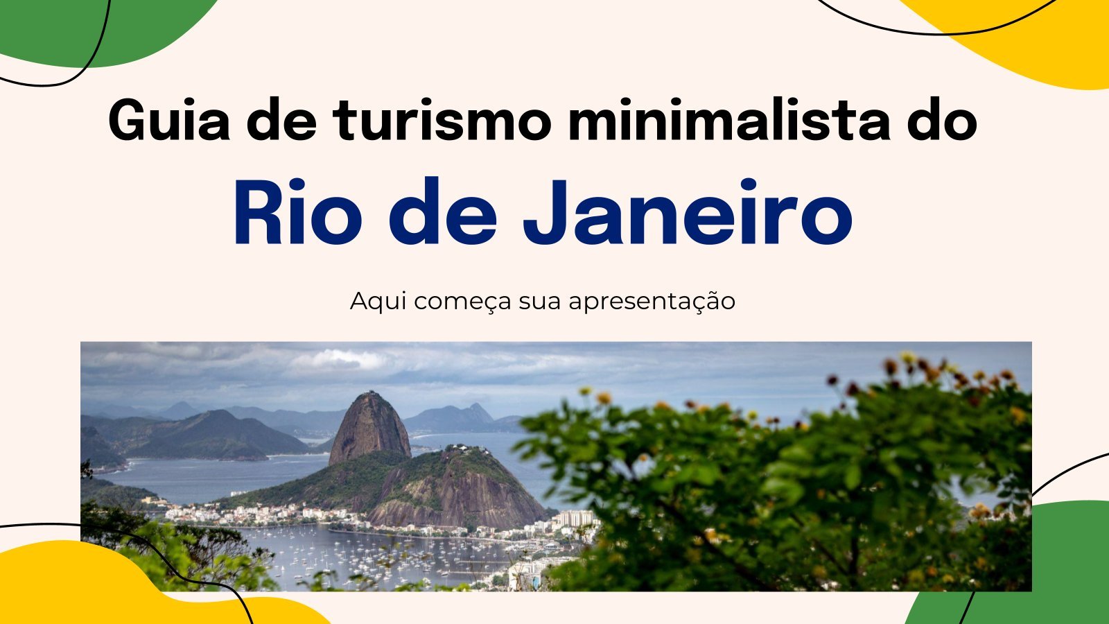 Modelo de apresentação Guia de turismo minimalista do Rio de Janeiro