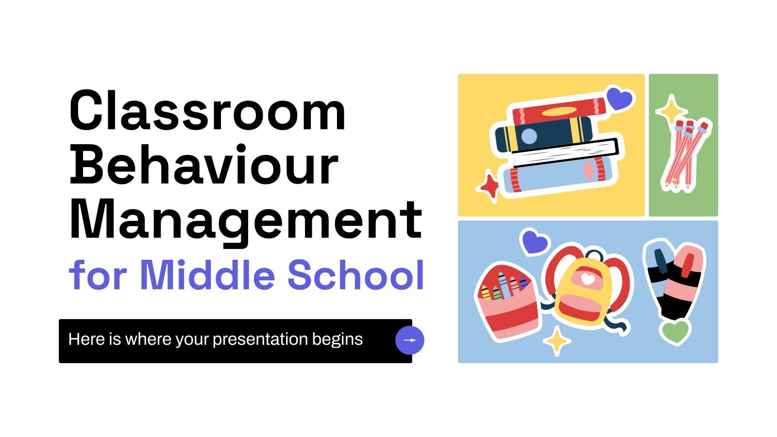 Classroom Behaviour Management for Middle School presentation template 