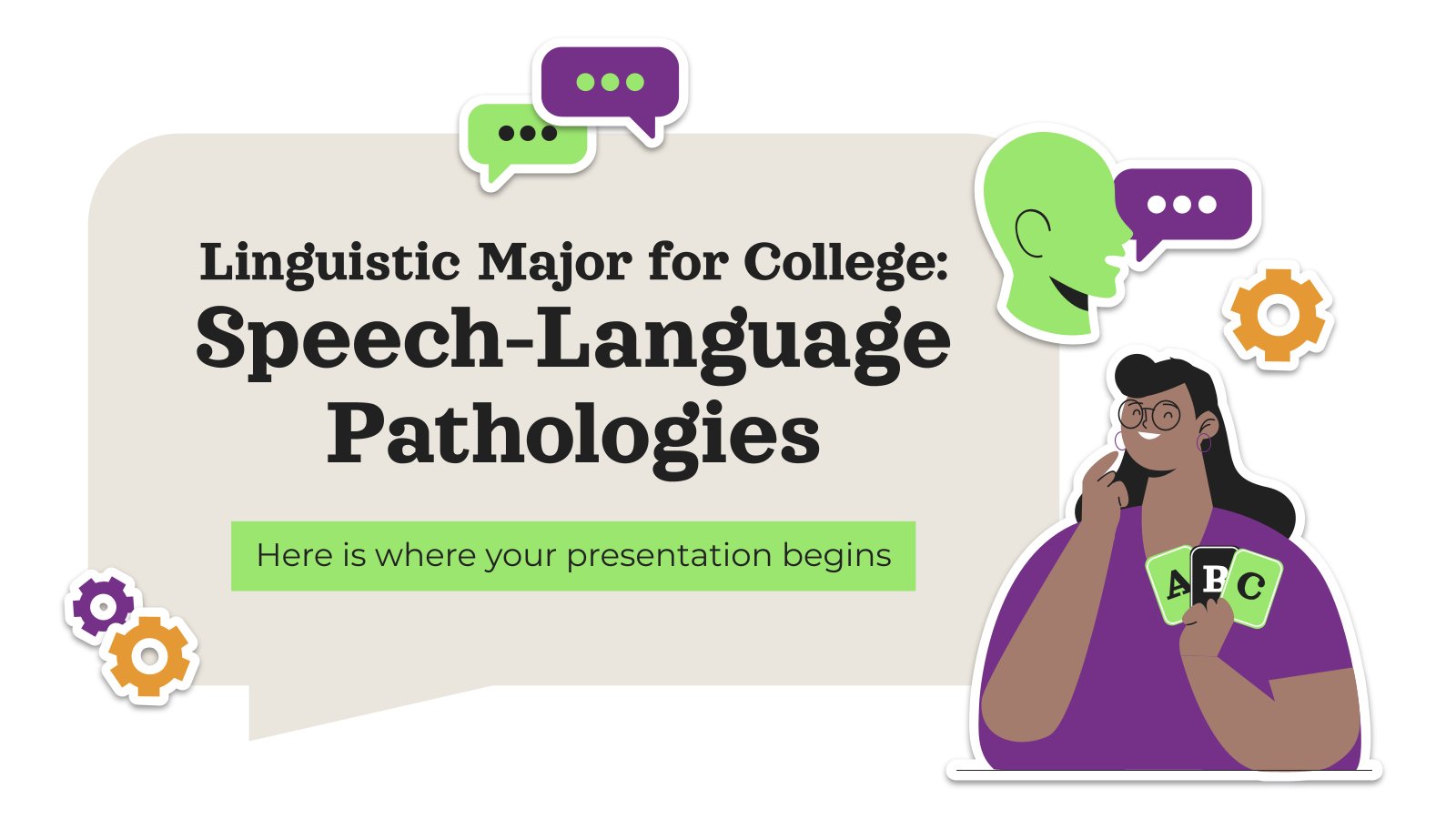 Linguistic Major for College: Speech-Language Pathologies presentation template 