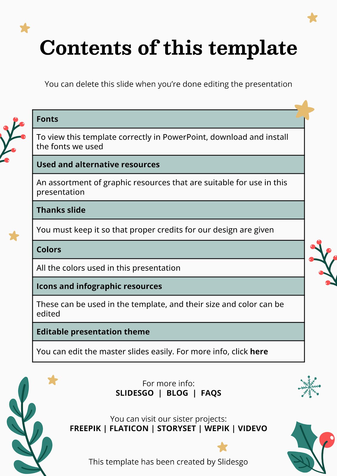Printable Christmas' Eve Restaurant Menu | Google Slides