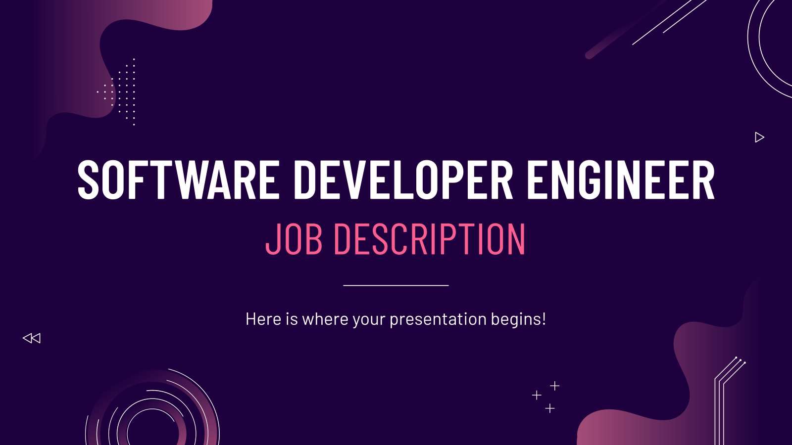 Software Developer Engineer Job Description presentation template 