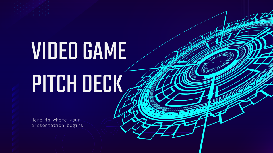 Video Game Pitch Deck presentation template 