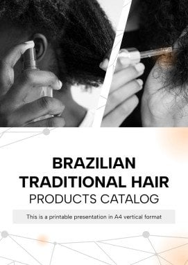 Plantilla de presentación Catálogo de productos para el cabello tradicional brasileño