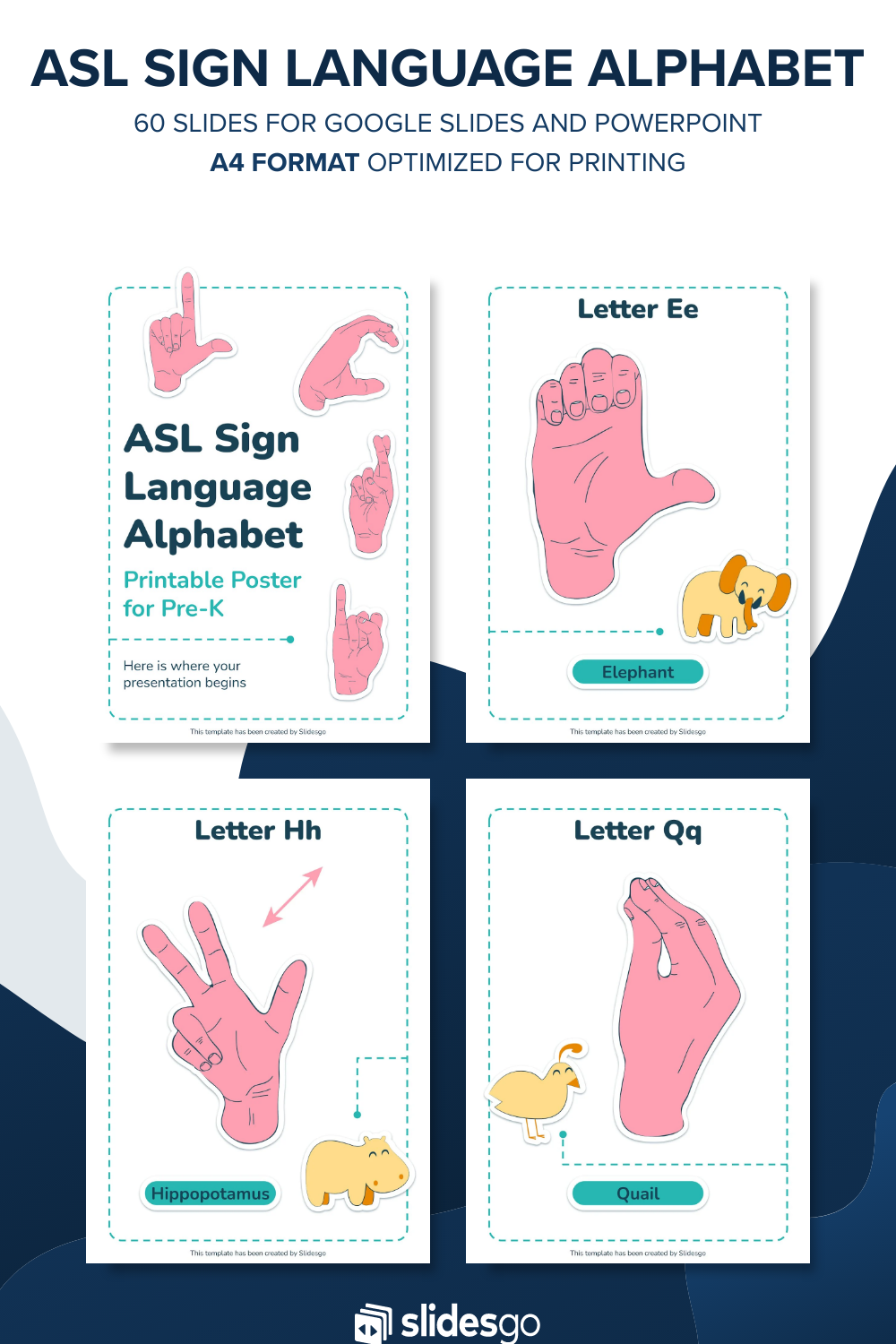 Spanish Sign Language Alphabet Printable Poster for Pre-K