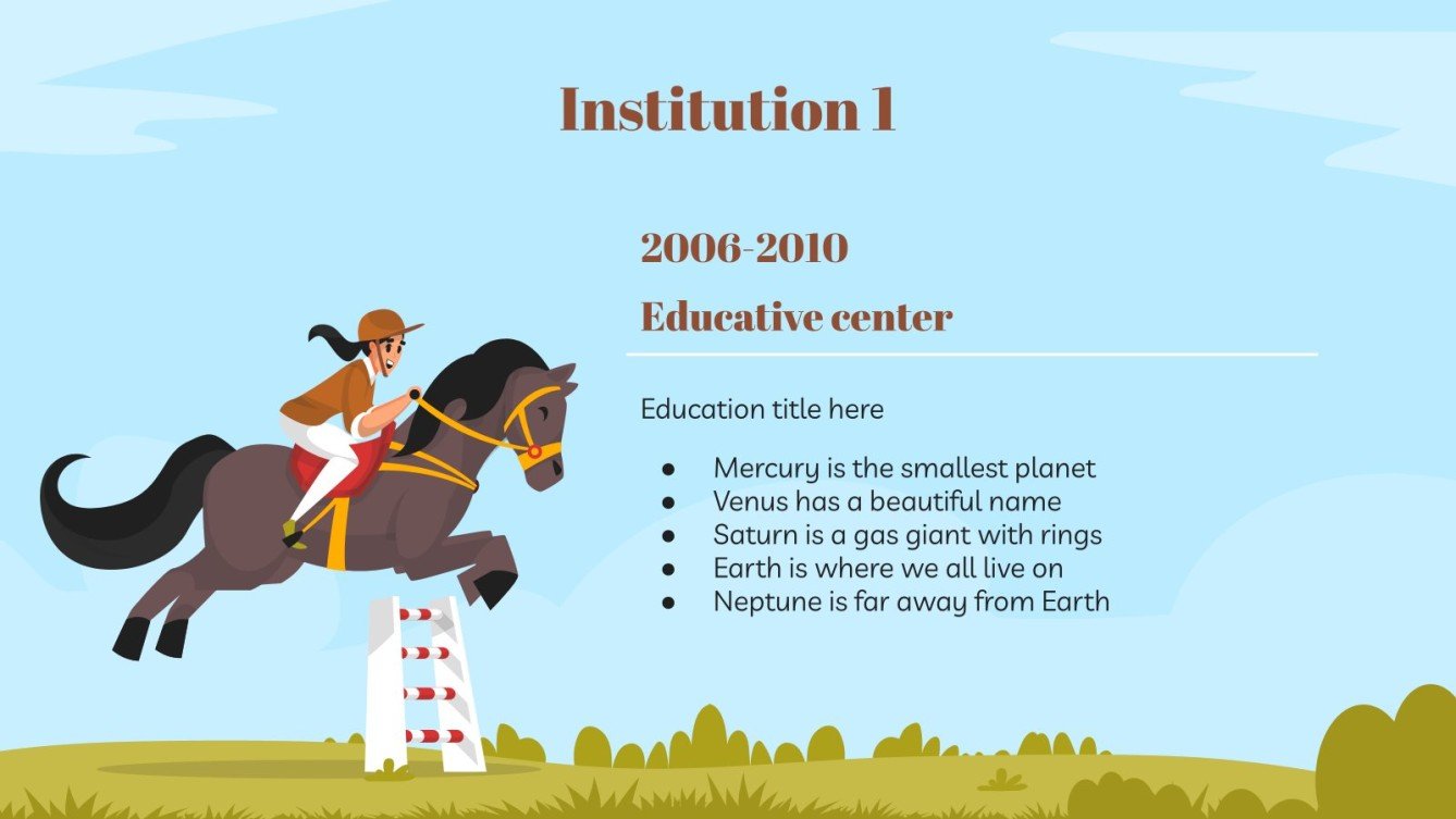 Horse Riding Trainer CV Google Slides and PowerPoint