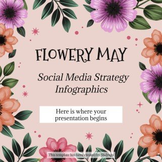 Plantilla de presentación Infografías de estrategias de redes sociales para mayo