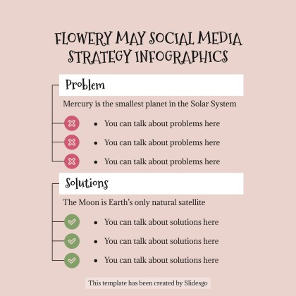 Plantilla de presentación Infografías de estrategias de redes sociales para mayo