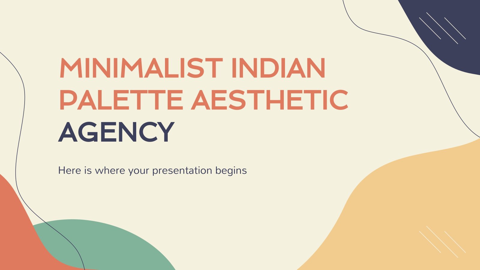 Conception à l'esthétique minimaliste et avec une palette indienne pour les agences Modèles de présentation