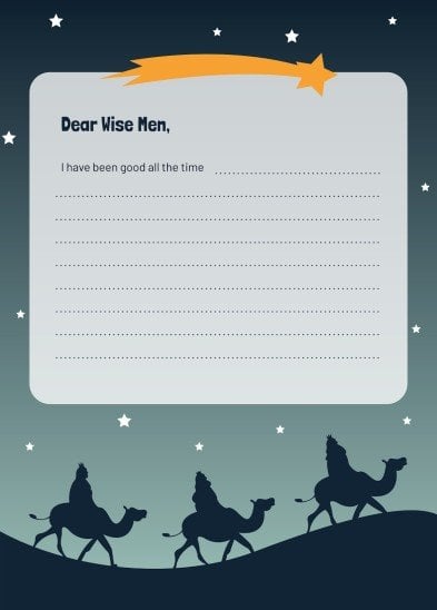 Three Kings Day Printable Letters presentation template 