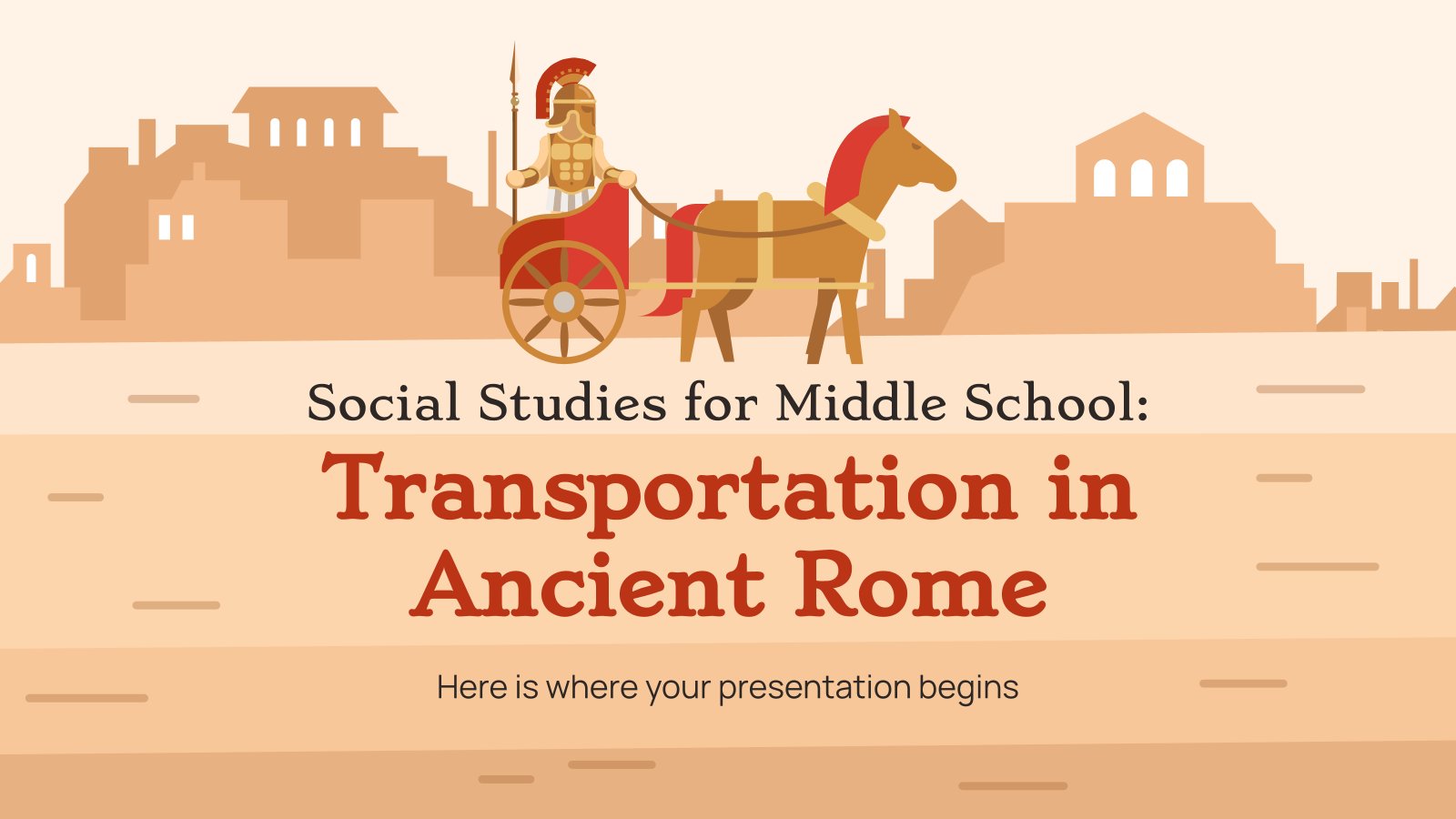 Social Studies for Middle School: Transportation in Ancient Rome presentation template 