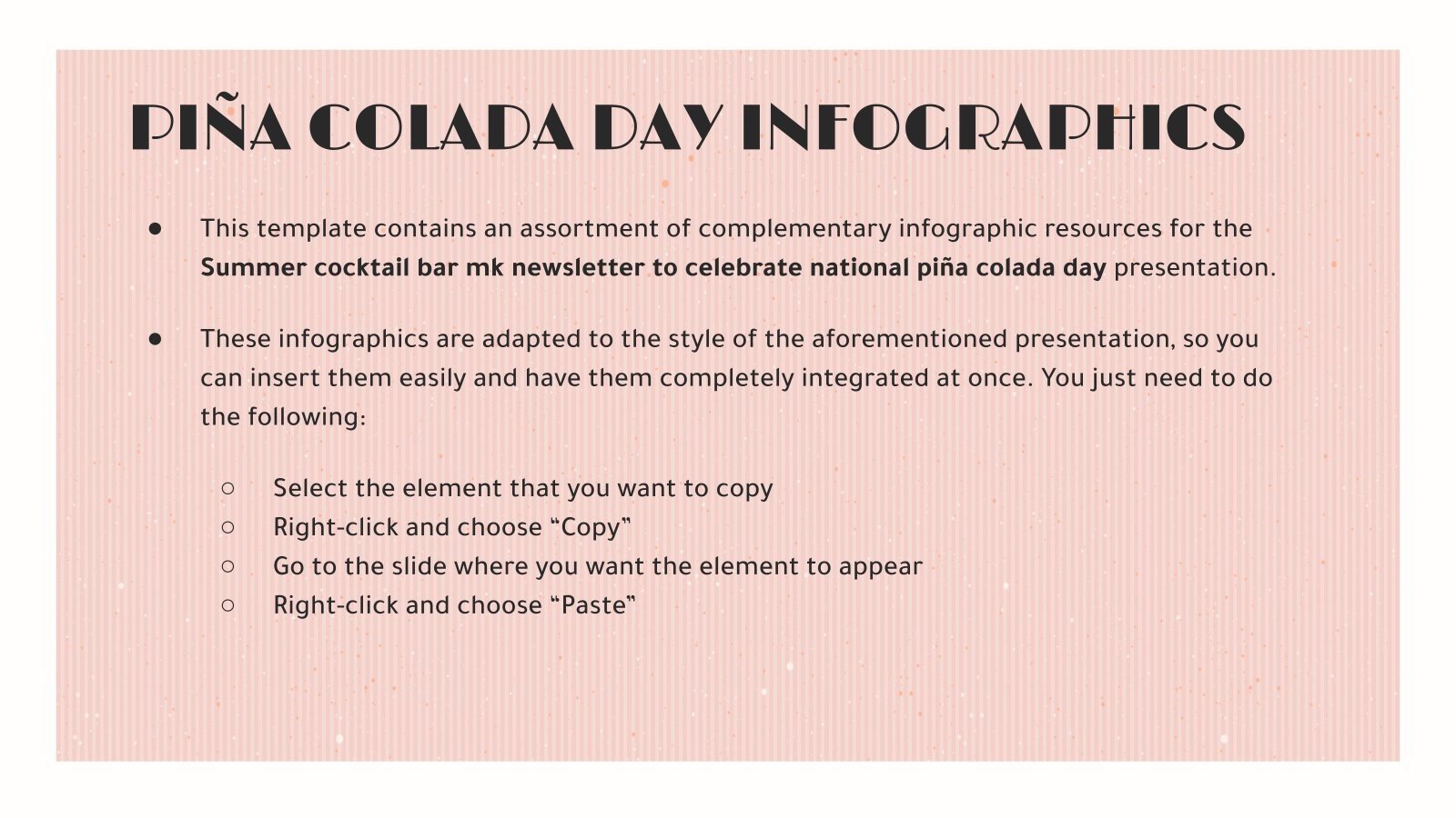 Cocktail Bar National Piña Colada Day Infographics