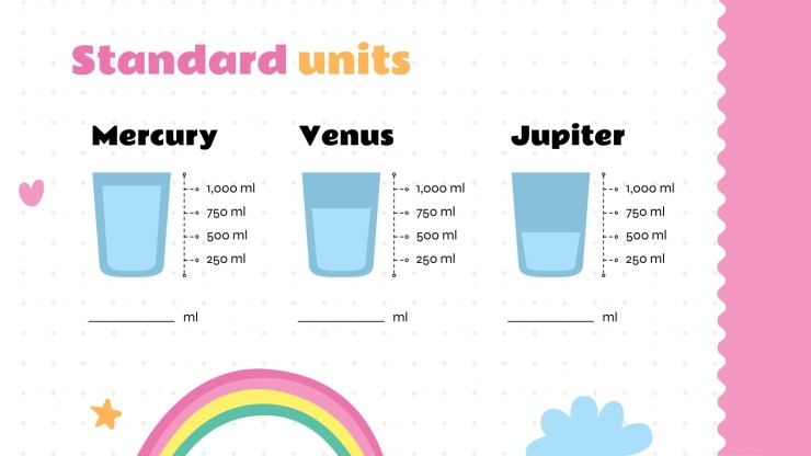 Math Subject for Elementary - 1st Grade: Capacity presentation template 