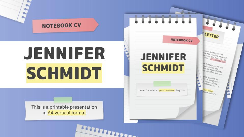 Notebook CV | Google Slides & PowerPoint template