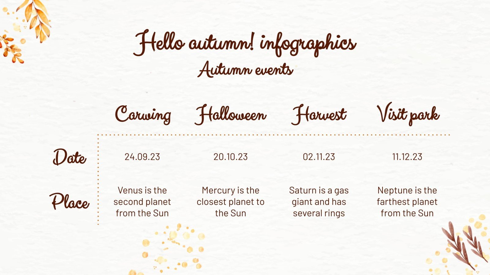 Hello Autumn! Infographics | Google Slides and PowerPoint