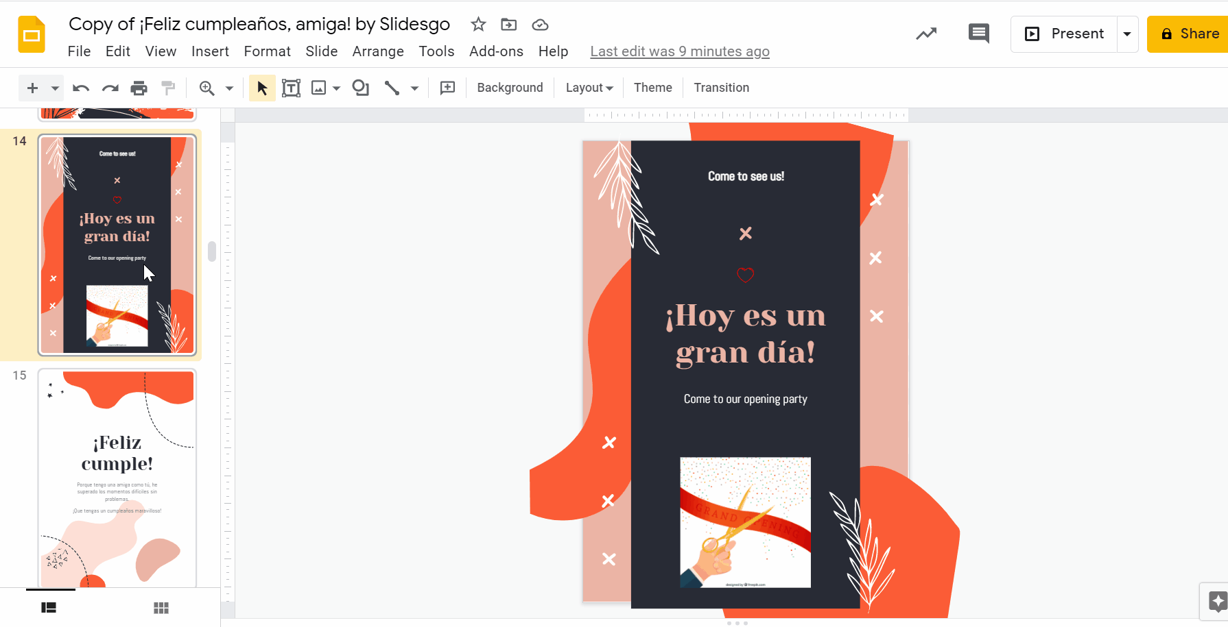 create flyer google slides