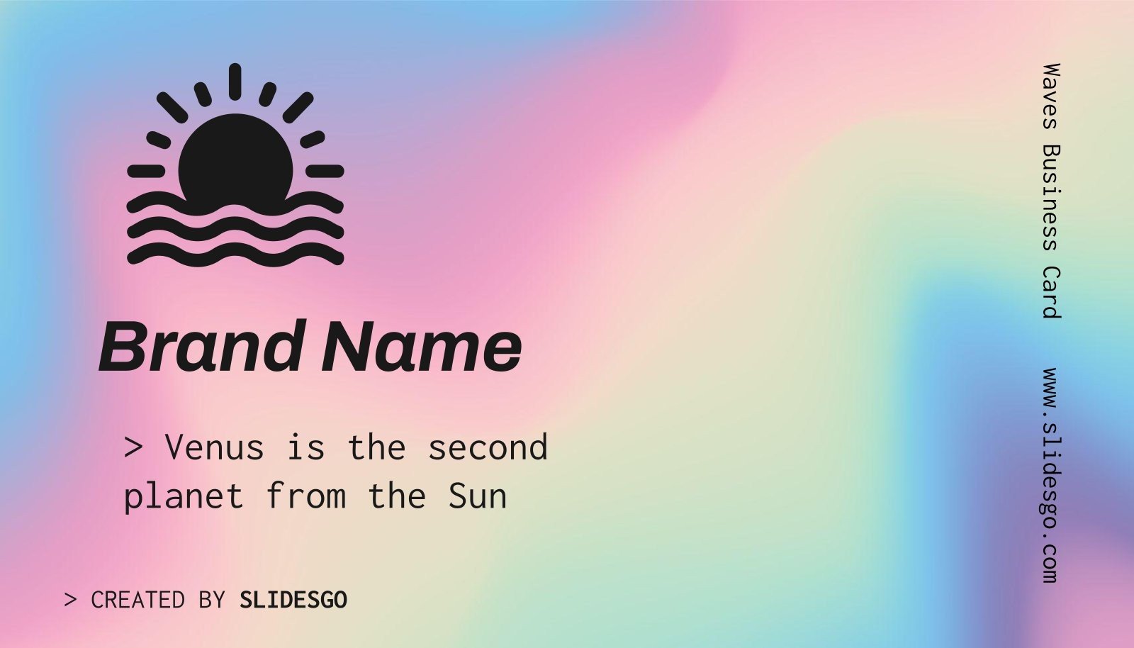 Waves Business Card Google Slides and PowerPoint Template