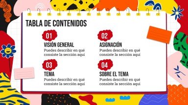 Thème de cahier coloré pour les élèves de maternelle colombiens Modèles de présentation