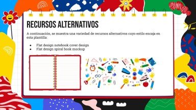 Colorful Notebook Theme for Pre-K Colombian Students presentation template 