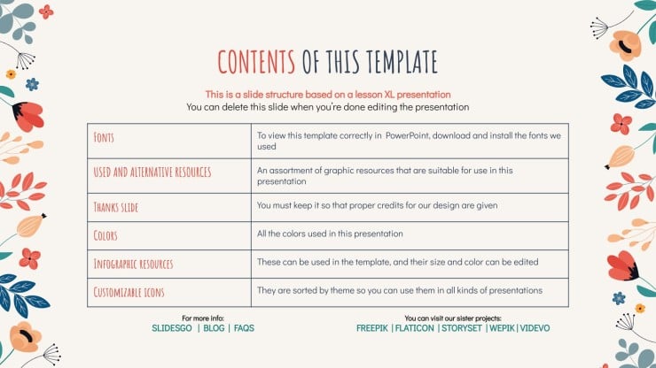 Floral Pattern presentation template 