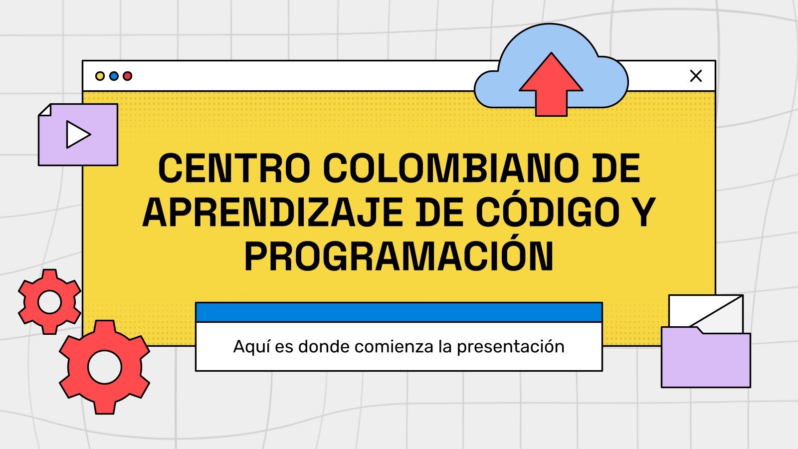 Modelo de apresentação Centro de aprendizagem de código e programação colombiano