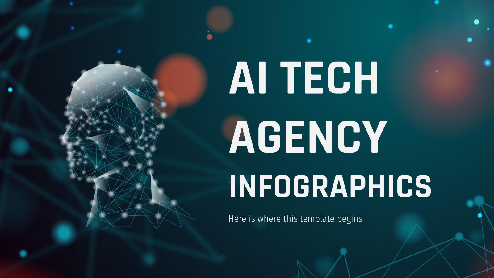 Modelo de apresentação Infográficos de agência de intêligencia artificial