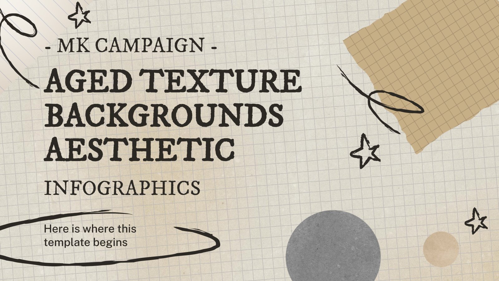 Modelo de apresentação Infográficos para campanha de marketing com estética de planos de fundo com textura envelhecida
