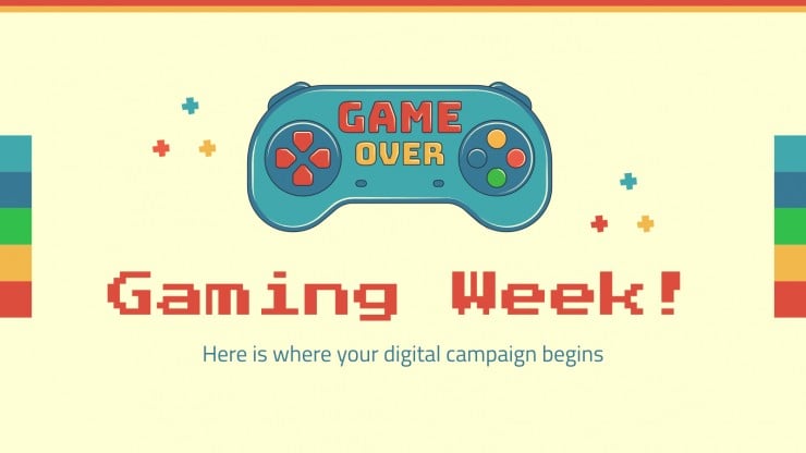 Apresentação de slides de negócios de jogos criativos multifuncionais e google slide de negócios de jogos