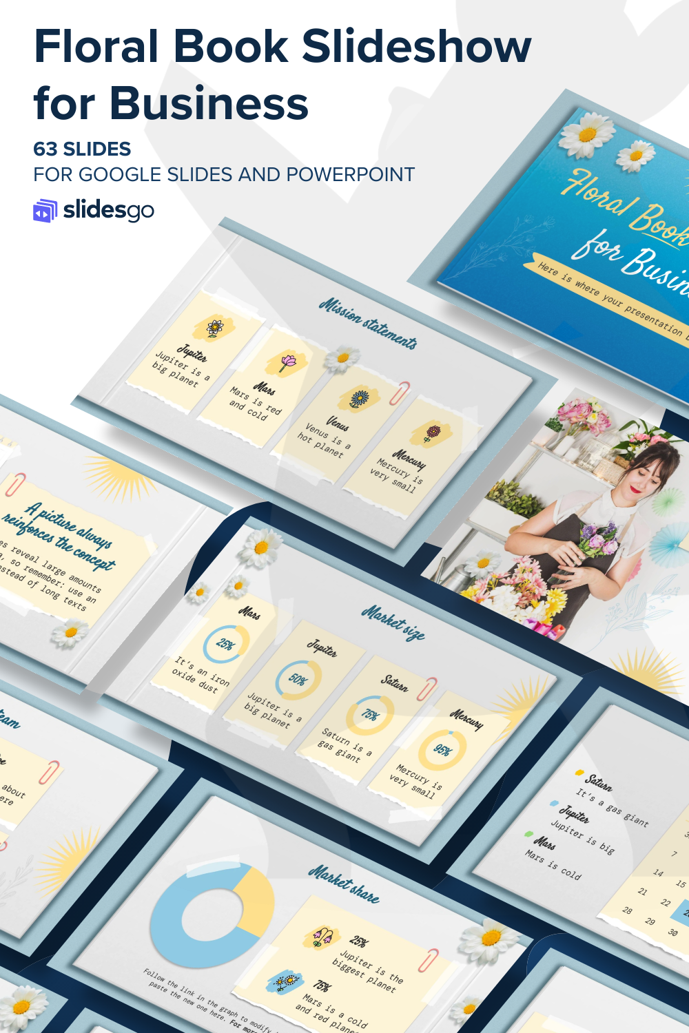 Floral Book Slideshow for Business | Google Slides & PPT
